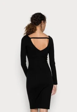 Anna Field OFFENER RÜCKEN BODYCON MINI STRICKKLEID - Etuikleid - Black