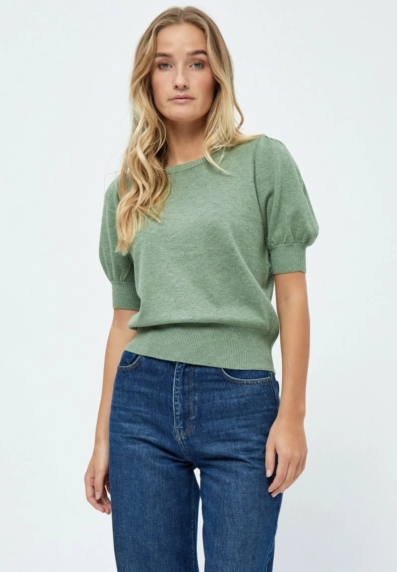 Minus LIVA - T-Shirt Basic - Basil Green Melange 3 Minus LIVA - T-Shirt Basic - Basil Green Melange