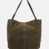 Anna Field LEATHER - Handtasche - Khaki -Pier One Store 4fe33866136c4a0ab8fe51b79aefe216