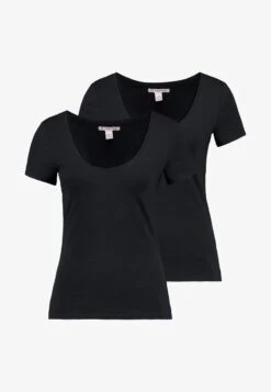 Anna Field 2 PACK - T-Shirt Basic - Black -Pier One Store 626abfe4c856419c8d89299736aecf07