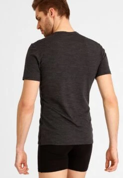 Icebreaker MERINO ANATOMICA SS CREWE - Unterhemd/-shirt - Jet Heather/black -Pier One Store b3f7c592c7164338a179e671a1470097