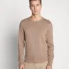 Pier One BASIC CREWNECK - Strickpullover - Mottled Beige -Pier One Store cc4d98d60e7a447cbbb2e3da965107ff