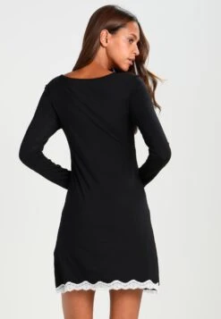 Anna Field HEIDI LONG SLEEVES VISCOSE NIGHTDRESS - Nachthemd - Black -Pier One Store dbbb3ef60df3468092f7b21fde501e66