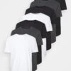 Pier One 7 PACK - T-Shirt Basic - Mottled Dark Grey/white/black 1 Pier One 7 PACK - T-Shirt Basic - Mottled Dark Grey/white/black -Pier One Store e7f6e83a5fc54fbaaa5e7624e6a8a452